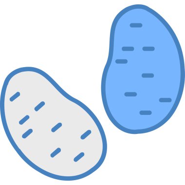 Patates simgesi, vektör çizimi beyaz arkaplanda izole edildi
