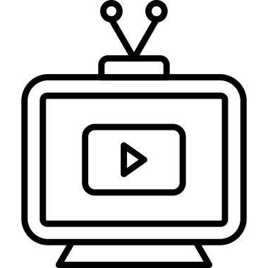 Televizyon. Web simgesi basit illüstrasyon