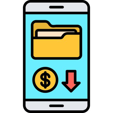 Cep telefonu simgesi, vektör illüstrasyonu