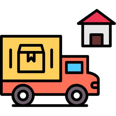 Teslimat. Web simgesi basit illüstrasyon