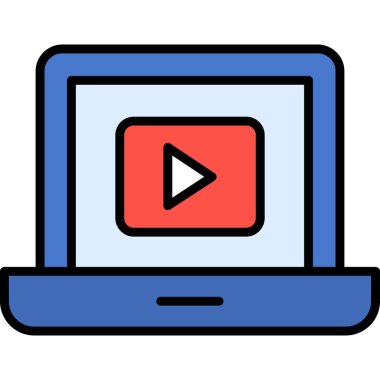 Video oynatımını simge vektör çizim