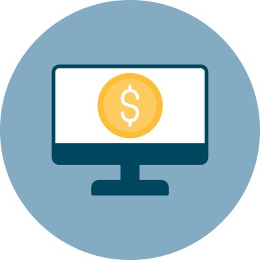 Monitör. Web simgesi basit illüstrasyon