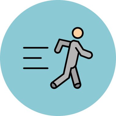 Koşan adam. Basit tasarım