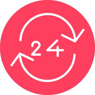 24 saat servis simgesi vektör illüstrasyonu