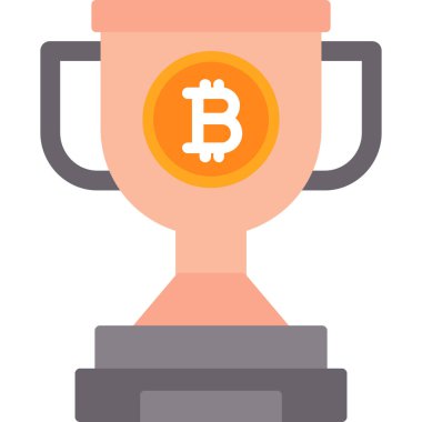 Bitcoin bardak vektör simgesi