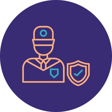 Polis rozeti simgesi, vektör illüstrasyonu