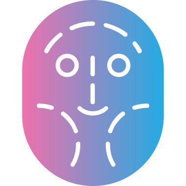 Benzersiz yüz emoji çizgi vektör simgesi