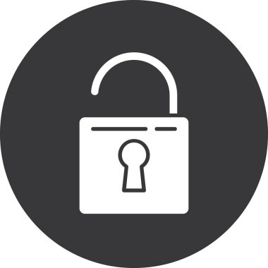 Asma kilit. Web simgesi basit illüstrasyon