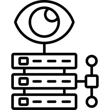 veri güvenlik ağı simgesi ana hat biçiminde