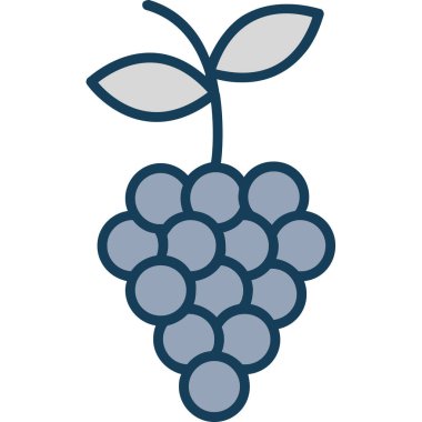 üzüm simgesi, vektör illüstrasyonu