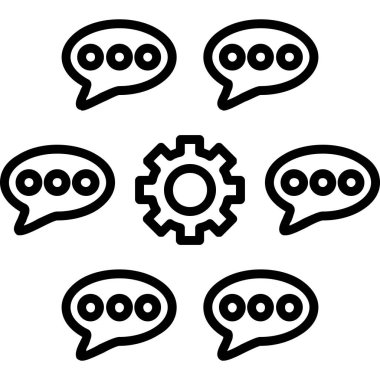 Sohbet ikonu. Web için sohbet vektör simgelerinin özet çizimi