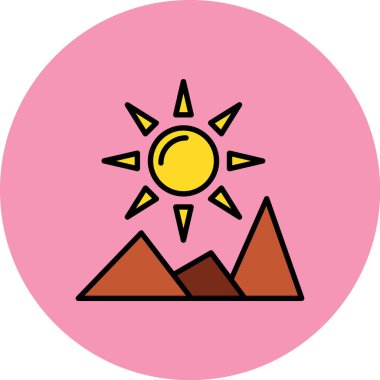 Bir dağ simgesinin vektör illüstrasyonu