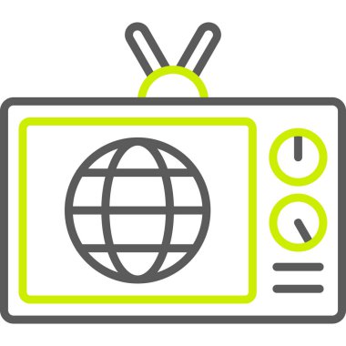 Televizyon. Web simgesi basit tasarım