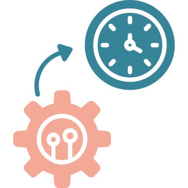 zaman yönetimi düz ikon vektör çizimi