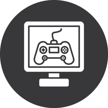 bilgisayar oyunu simgesi, basit vektör illüstrasyonu