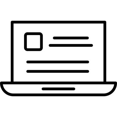 Dizüstü bilgisayar simgesi vektör çizimi