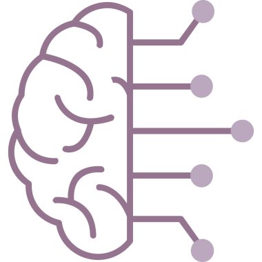 Beyin. Web simgesi basit illüstrasyon