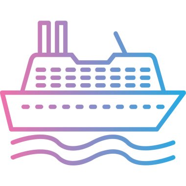 Yolcu gemisi ikon vektörü. İnce çizgi işareti. izole edilmiş sınır sembolü çizimi