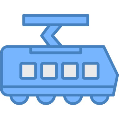 Tren yolu tren ikonu düz stil