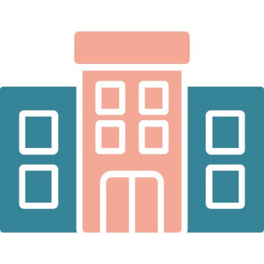 Bina. Web simgesi basit illüstrasyon