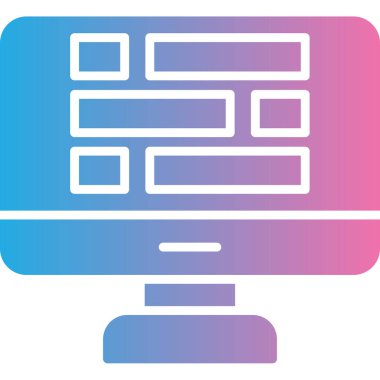 Bilgisayar. Web simgesi basit illüstrasyon