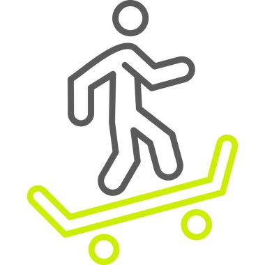 Kaykay. Web simgesi basit illüstrasyon