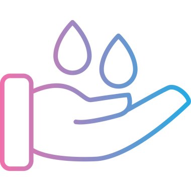 Su damlası vektör simgesi ile el