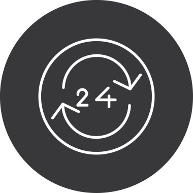 22 saat servis vektör simgesi tasarımı