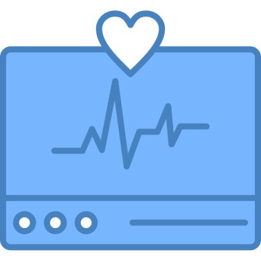 kalp atışı simgesi, vektör illüstrasyonu