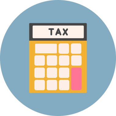 vergi yassı ikon vektör illüstrasyonu. Vergi yazısı. vergi günü