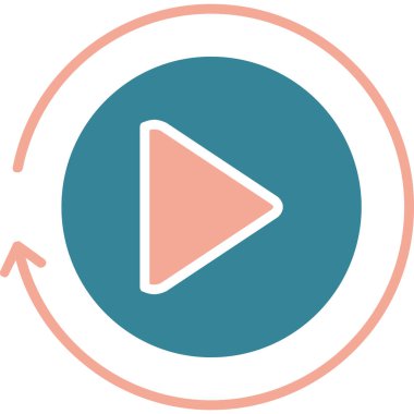 Oynayın. Web simgesi basit illüstrasyon