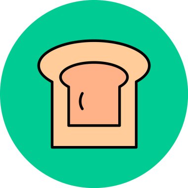 Ekmek ikonu. Web için ekmek vektör simgelerinin basit çizimi