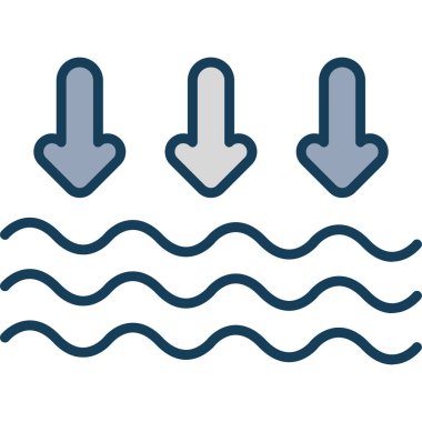 akış dalgaları ikon vektör illüstrasyonu
