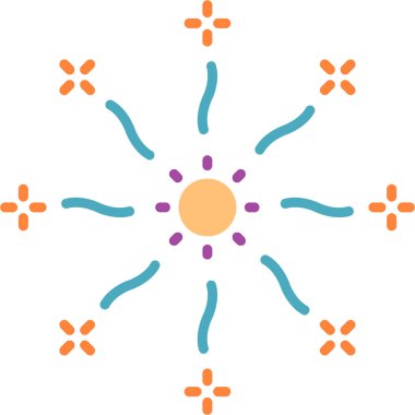 çiçek süsleme ikonu vektör illüstrasyonu