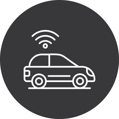 araba wifi vektör çizgisi simgesi