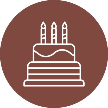 Doğum günü Keki simgesi, vektör illüstrasyonu