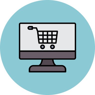 sepet simgesi olan bilgisayar ekranı