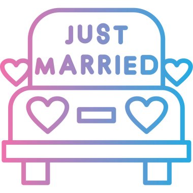 Mutlu düğün günü simgesi - ana hatlarıyla