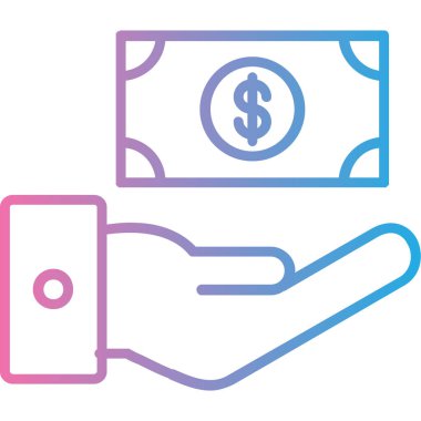 el ve para dolar işareti vektör çizimi tasarımı