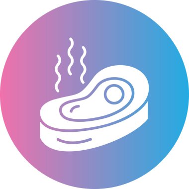 Bir tabağın mavi ve beyaz ikonunun vektör illüstrasyonu