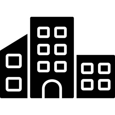 Bina. Web simgesi basit illüstrasyon