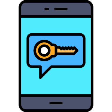 akıllı telefon anahtar simgesi vektör illüstrasyon tasarımı