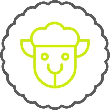 Koyun başı simgesi, vektör illüstrasyonu