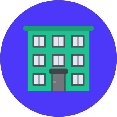 Bina. Web simgesi basit illüstrasyon