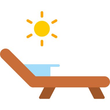 yaz ve seyahat renkli simge.