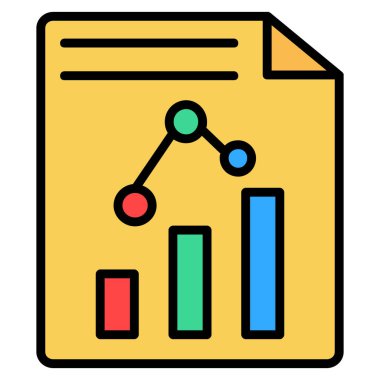 veri analiz şeması renk ikonu vektörü. Veri analiz çizelgesi işareti. izole edilmiş sembol çizimi