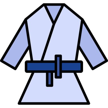 Çizgi film kemerinin mavi ve beyaz renginin vektör çizimi