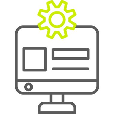 bilgisayar web ayarı simgesi, basit tasarım illüstrasyonu