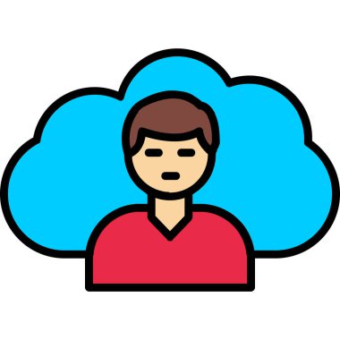 Bulut hesaplama kullanıcı simgesi - taslak biçimi