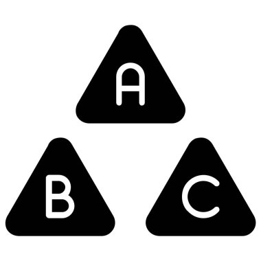 Bir üçgen simgesinin vektör illüstrasyonu